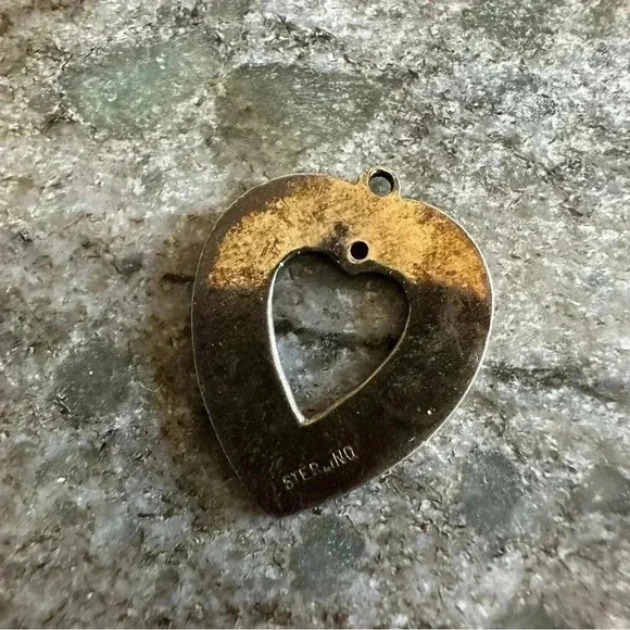 Vintage Sterling Heart Pendant - Picture 4 of 5